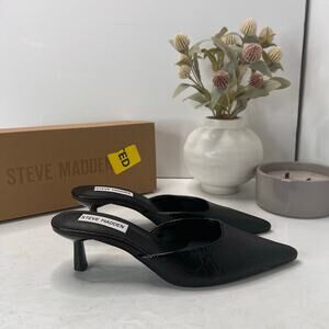 Steve Madden Audree Kitten Heel Mules Pointed Toe Black Women's 6.5
